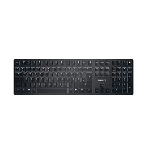 Produktbild: CHERRY KW X ULP, Ultra Flache Mechanische High-End-Tastatur, Deutsches Layout (QWERTZ), Kabellose Multi-Device-Tastatur Für Bis Zu 4 Geräte, Wiederaufladbar, Schwarz