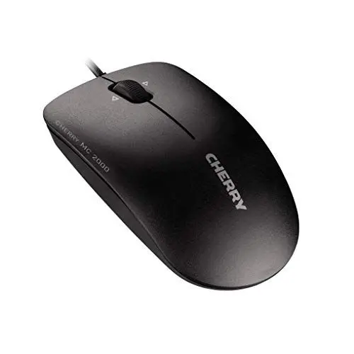 Produktbild: CHERRY MC 2000, Kabelgebundene Maus in Standardgröße, Symmetrisches Design für Rechts- und Linkshänder, 3 Tasten, 1600 dpi, Tilt-Wheel, GS-Zulassung, Schwarz