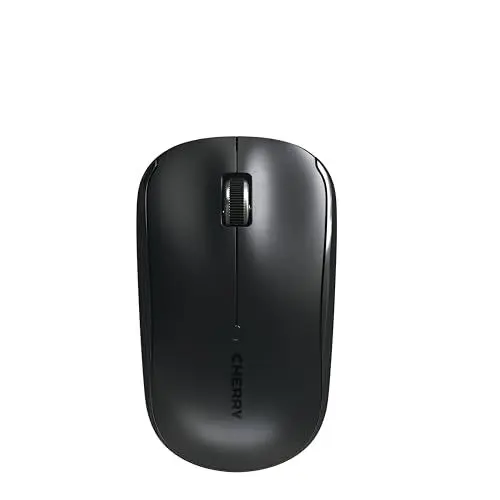 Produktbild: CHERRY MW 2200, Kabellose Laptop-Maus, 2,4 GHz Funk, Beidhändig Bedienbar, 1300 dpi, Verchromtes Scrollrad, inkl. Transporttasche, Batteriebetrieben, Schwarz
