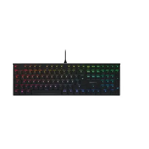 Produktbild: CHERRY MX 10.0N RGB, Flache Mechanische Gaming-Tastatur, Deutsches Layout (QWERTZ), Kabelgebunden, Original CHERRY MX LOW PROFILE RGB SPEED Switches, Schwarz