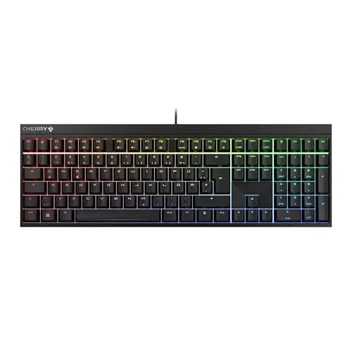 Produktbild: CHERRY MX 2.0S, Mechanische Gaming-Tastatur mit RGB-Beleuchtung, Deutsches Layout (QWERTZ), Kabelgebunden, Designed in Germany, MX BLACK Switches, Schwarz