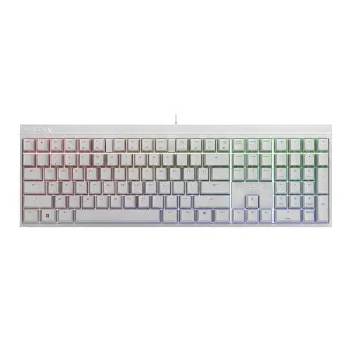 Produktbild: CHERRY MX 2.0S, Mechanische Gaming-Tastatur mit RGB-Beleuchtung, EU-Layout (QWERTY), Kabelgebunden, Designed in Germany, MX BROWN Switches, Weiß