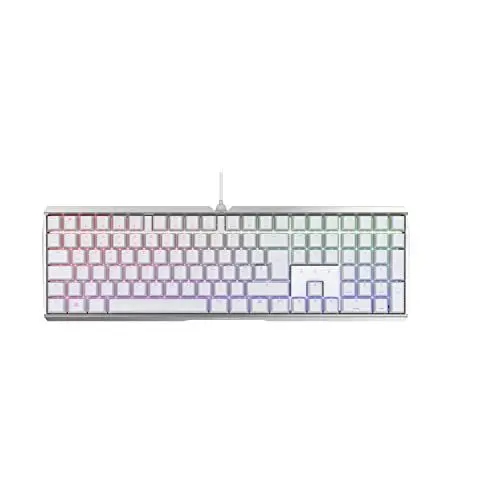Produktbild: CHERRY MX BOARD 3.0 S, kabelgebundene Gaming-Tastatur mit RGB-Beleuchtung, Deutsches Layout (QWERTZ), MX RED Switches, Weiß