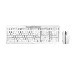 Produktbild: CHERRY STREAM DESKTOP, Kabelloses Tastatur- und Maus-Set, Deutsches Layout (QWERTZ), 2,4 GHz Funk, Leiser Tastenanschlag, Batteriebetrieben, Weiß-Grau