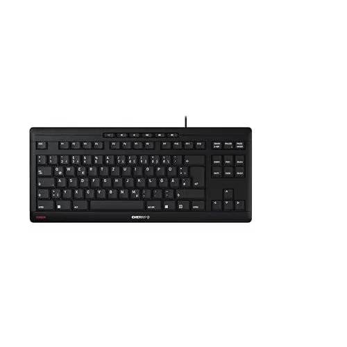 Produktbild: CHERRY STREAM KEYBOARD TKL, Kabelgebundene Tastatur ohne Nummernblock, Deutsches Layout (QWERTZ), Leiser Tastenanschlag, Einzigartiges Tippgefühl, Schwarz
