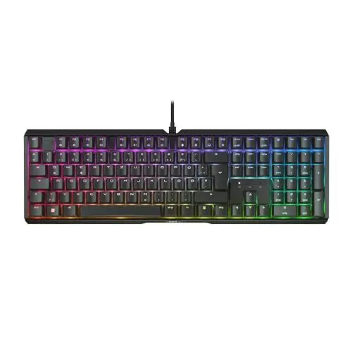 Produktbild: CHERRY XTRFY MX 3.1, Mechanische Gaming-Tastatur, Deutsches Layout (QWERTZ), RGB-Beleuchtung, Aluminium-Gehäuse, USB-A Anschluss, MX2A BROWN Switches, Schwarz