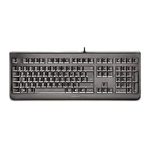 Produktbild: CHERRY KC 1068, Deutsches Layout, QWERTZ Tastatur, leicht desinfizierbare, wasserdichte kabelgebundene Tastatur, flüsterleiser Tastenanschlag, Schwarz