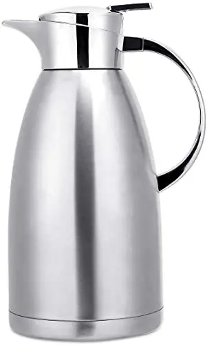 Produktbild: Yitriden 2,3L Thermoskanne Edelstahl, Doppelwandige Vakuumisolierung kaffeekanne, Hochwertige Isolierkanne Teekanne Thermo für Kaffee, Milch, Tee, Getränke