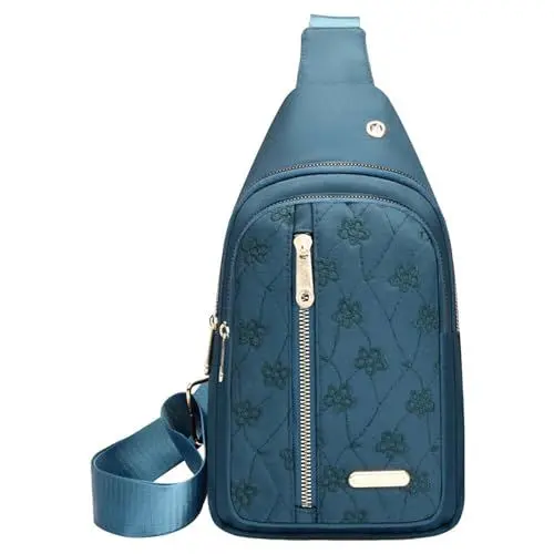 Produktbild: Chest Bag Reiserucksack HandgepäCk Flugzeug Umhängetaschen für Damen und Herren, zum Wandern, Umhängetasche, Bakpack mit Kopfhörerloch, Schultergurt, Rucksack Damen SchlüSseletui (BU1, A)