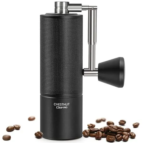 Produktbild: Chestnut C3 ESP PRO, TIMEMORE Kaffeemühle Manuell, Upgrade Integrierte Ganzmetallgehäuse, Handkaffeemühle für Espresso bis French Press, Schwarz