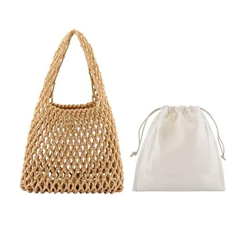 Produktbild: CHIC DIARY Mini Strohtasche Damen Henkeltasche Handtasche Stroh Clutch Kleine Strandtasche Flechttasche