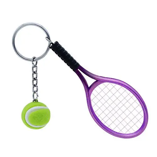 Produktbild: Chic Mini Tennisschläger Schlüsselbund Schlüsselring Niedlicher Sport Charme Tennisball Schlüsselanhänger Autotasche Anhänger Schlüsselring