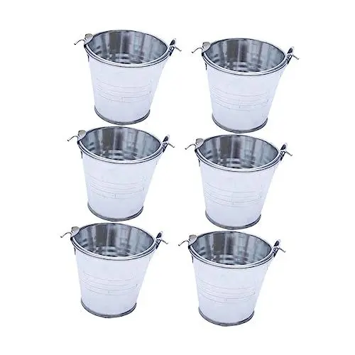 Produktbild: CHICAMPERA 6stücke Mini Eimer Aus Eisen Kreative Blumen Und Pflanzgefäße Für Zuhause Garten Und Dekoration Für Kleine Pflanzen Bastelprojekte Und Aufbewahrung