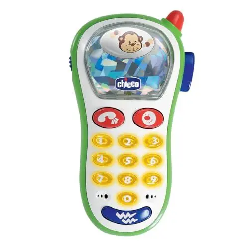 Produktbild: Chicco Baby Foto Handy, Spielzeughandy mit Lichtern und Geräuschen, Kinder-Spielzeugtelefon mit Vibration und 10 Klingeltönen, Spielhandy, Baby-Geschenk, Kinderspielzeug von 6 Monaten bis 3 Jahren