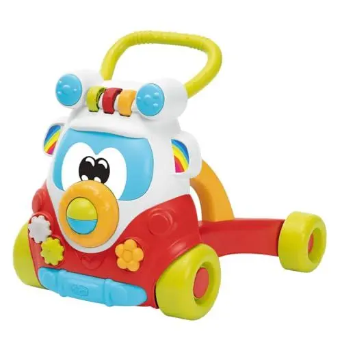 Produktbild: Chicco Happy Hippy 2in1 Kleinkinderspiel mit manuellem Aktivitätszentrum, bunter Kleinkinderbus mit 4 großen Rädern, Lernspielzeug für Baby & Kleinkind Geschenk - Babyspielzeug 9-24 Monate