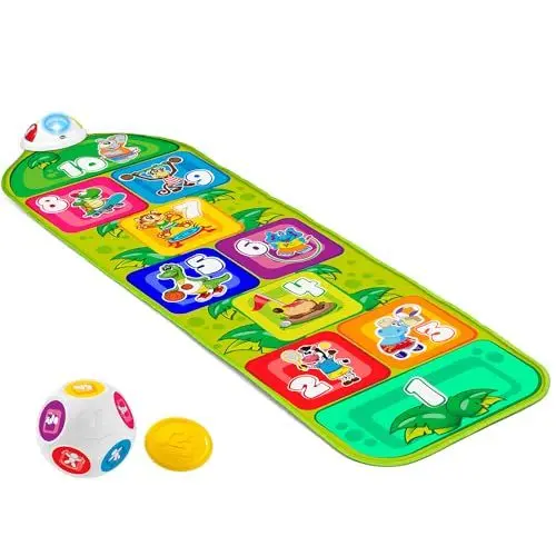 Produktbild: Chicco Jump & Fit Elektronische Hüpfmatte, Interaktives Spiel mit Lichtern und Geräuschen, Musikmatte für zu Hause, 2 Spielmodi, 150 cm, Kinderspielzeug von 2-5 Jahren