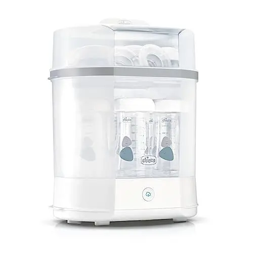 Produktbild: Chicco Modularer Dampfsterilisator 3 in 1, Babyflaschen-Sterilisator, Einstellbarer Dampfsterilisator für Babyflaschen, für Mikrowelle, mit 3 Konfigurationen, Schnelle und Einfache Anwendung