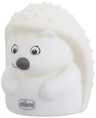 Produktbild: Chicco Nachtlicht Igel Aufladbar Baby, Mehrfarbiges LED Nachtlicht in Weichem Silikon, Baby Nachtlicht mit 8 Farben, One-Touch-Aktivierung, Ohne Erhitzen, Ladegerät mit USB-Kabel