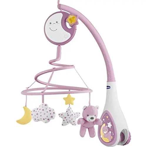 Produktbild: Chicco Next2Dreams Babybett Mobile mit Licht und Musik - 3 in 1 Baby Mobile Kompatibel mit Next2Me Babybett, mit Soundeffekten, Nachtlichtprojektor und Klassischer Musik - 0+ Monate, Pink