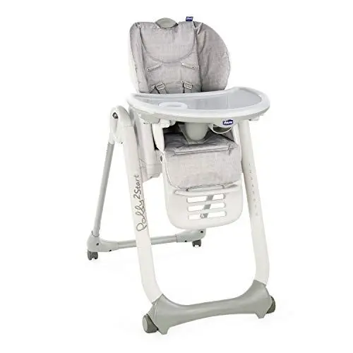 Produktbild: Chicco Polly2Start Baby Hochstuhl ab Geburt bis 3 Jahre (15 kg), Verstellbarer Kinderhochstuhl mit 4 Rädern, Liegefunktion und Kompakte Schließung