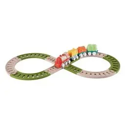 Produktbild: Chicco Spielzeugeisenbahn für Kinder, Umfangreiches Spielset, 18 Teile, Lokomotive, Waggons, Schienen, 2 Konfigurationen, Made in Italy, 80 Prozent Recycling-Kunststoff,Spielzeug für 18 Monate-3 Jahre