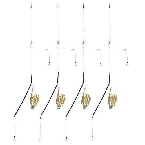 Produktbild: CHICIRIS 4PCS Tragbares, Leichtes Fischgerät-Zubehör, Angelköderkäfig, Köderfallenkorb, Futterspenderhalter mit Integriertem Angelgewicht für das Karpfenangeln (50 g 4PCS)