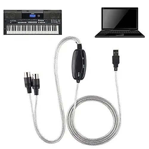 Produktbild: Dioche MIDI zu USB Kabel, Kabelkonverter MIDI Interface Adapterkabel Keyboard Musikbearbeitungskabel