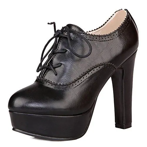 Produktbild: CHICMARK Damen Plateau Pumps mit Hohem Absatz (Black, 45 EU)