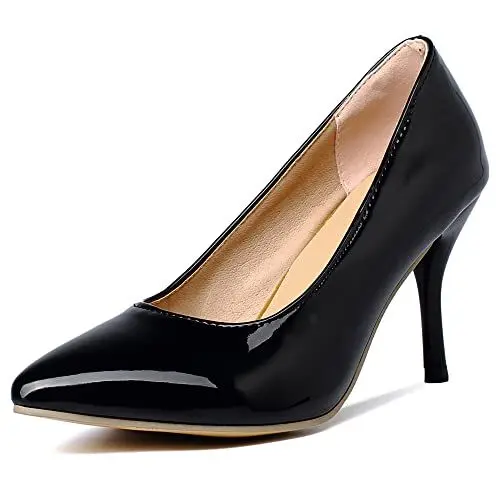 Produktbild: CHICMARK Sexy Slip-On Stilettos Court Schuhe mit Spitzer Zehe für Damen (Schwarz, 40)