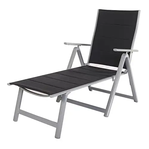 Produktbild: Chicreat 5 Position Folding Lounger, Padded Textilene with Quick Dry Foam, 144x70x104cm
