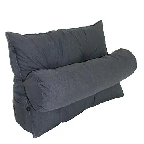 Produktbild: Chicreat Keilkissen Lounge-/Rückenkissen 60 x 50 x 20 cm mit Nackenrolle, Dunkelgrau
