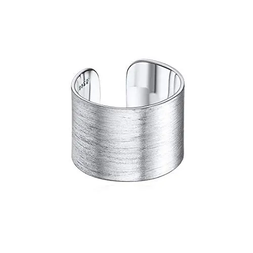 Produktbild: ChicSilver 15mm Breit verstellbare Offenere Ring aus 925 Sterling Silber Schmuck gebürtest Bandring mit Schmuckbeutel für Ihre Liebe Familien