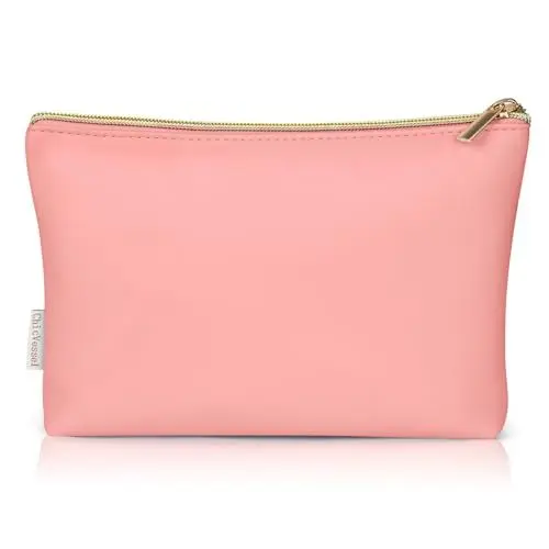 Produktbild: Chicvessel Kosmetiktasche Klein für Damen Aesthetic Kosmetiktasche mit FäChern für Handtasche PU Leder Schminktasche Rosa