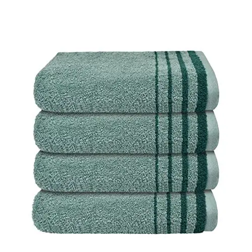 Produktbild: Chiemsee Handtuch-Set Miami aus weicher Baumwolle in edler Jacquard-Qualität, 4-teilig, nachhaltig und fair, Farbe:Smaragd und Mint, Größe:50 x 100 cm