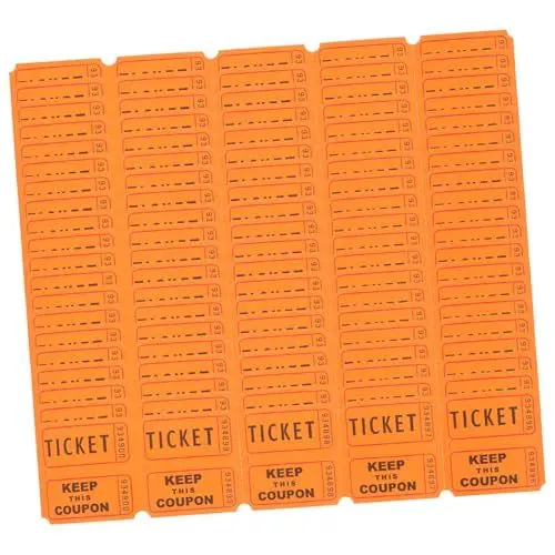 Produktbild: CHILDWEET 100St Los Arkade gefälschtes Ticket gefälschter Parkschein Auktionsticket aufeinanderfolgenden Zirkus tickets Eintrittskarte für Veranstaltungen Partyzubehör Papier Orange