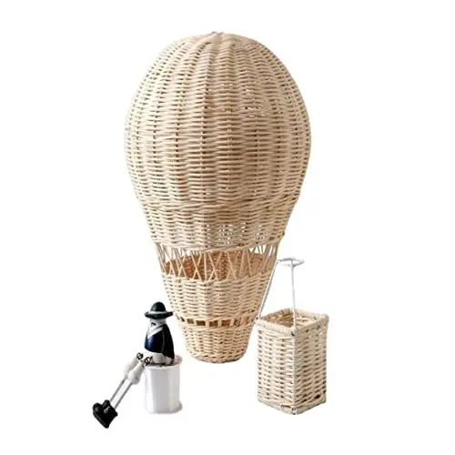 Produktbild: CHILDWEET 1stk Rattan-heißluft Ballon Ballongewichte Flugzeug Heißluftballon Wohnkultur Ballonbogen Heliumtank Für Luftballons Zu Hause Ballonpumpe Ballonständer Wohndekoration Stroh Khaki