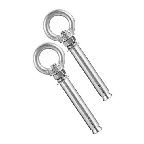 Produktbild: CHILDWEET 2St Dehnschraube platzsparend betonschraube Betonanker Wandanker, Ringschraube Spreizwandbolzen aus Metall Augenschraube aus Beton Wanddübel Schraubenbolzen Rostfreier Stahl Silver
