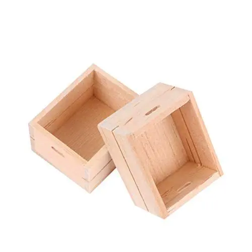 Produktbild: CHILDWEET 2st Mini-zubehör Zubehör Aus Holz Dekorationen Einrichtungsgegenstände Aus Holz Minikorb Minihaus-korb Zubehör Für Sachen Mini-gartenzubehör Möbel Hölzern Obst- Und Gemüsekorb