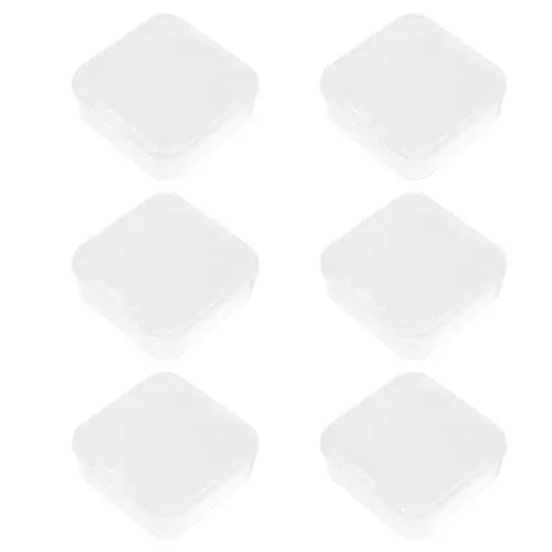 Produktbild: CHILDWEET 6st Transparente Clamshell-box Perlenbehälter Aus Kunststoff Armband Klares Leckerli-geschenk Kleine Quadratische Vorratsbehälter Pp-kunststoff Reisen Ring Schmuckkästchen