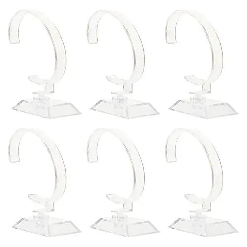 Produktbild: CHILDWEET 6st Uhrenständer Kinder Displayhalter Für Uhren Uhrenanzeigehalter Uhrenhalter Für Den Schreibtisch Tischuhrenhalter Klare Uhr Armband Lagerregal Plastik Männer Und Frauen