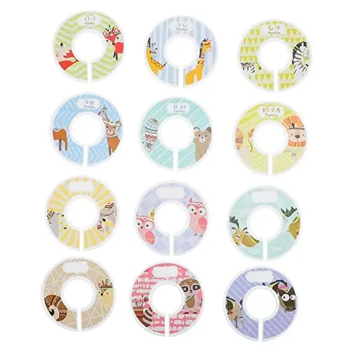 Produktbild: CHILDWEET Babyschrank Größenteiler 12 Stück Cartoon Design Babyschrank Organizer Für Jungen & Mädchen Ideal Für Wickelkommode Und Kinderkleiderschrank