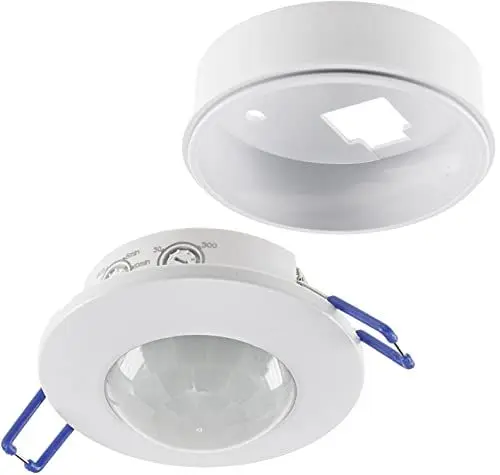 Produktbild: ChiliTec Bewegungsmelder Innen Decke 360° Einbau Aufputz Unterputz Led Deckenbewegungsmelder 230V 8m Reichweite mit Aufbaurahmen Weiß