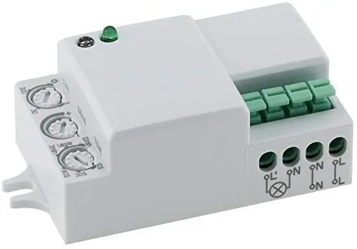 Produktbild: ChiliTec Bewegungsmelder Micro 230V 360° HF Hochfrequenz LED geeignet für Wand- und Deckenleuchten