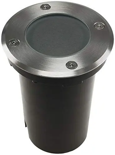 Produktbild: ChiliTec Bodeneinbauleuchte 1 Stück IP65 Rund Aussen Edelstahl Trittfest Befahrbar 2 Kabel Anschlüsse Eingang & Ausgang Gu10 Sockel