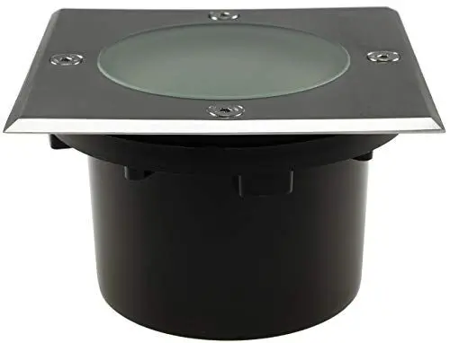 Produktbild: ChiliTec Bodeneinbauleuchte ECKIG 70mm flach 12x12cm IP65 Befahrbar und Trittfest 2 Anschlüsse Aussenleuchte