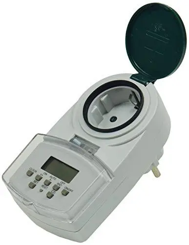 Produktbild: ChiliTec Digitale Wochenzeitschaltuhr mit Countdownfunktion Elektronische Schaltuhr 230V Steckdose Für den Außen- und Innenbereich IP44 max. 2000W / 8,7A