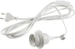 Produktbild: ChiliTec E27 Lampenfassung 3,4m Kabel mit Schalter Schnurschalter Lampenaufhängung Montagering für Steh- & Hängeleuchten Lampenschirm Papier Leuchten Stern Lampen Weiß