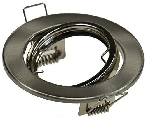 Produktbild: ChiliTec Einbauleuchte Einbauspot Deckenspot Rund Ring schwenkbar Optik Edelstahl gebürstet Einbau Rahmen für GU10 MR16 GX5.3