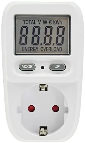 Produktbild: ChiliTec Energiekosten-Messgerät CTM-807 Stromkostenmessgerät Stromzähler Energiekostenmesser für Steckdose 230V - Verbrauchszähler bis 3600 Watt Tarif einstellbar Weiß