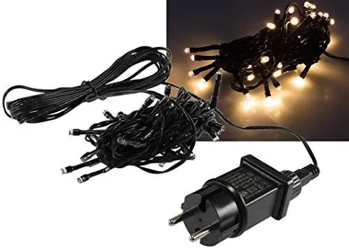 Produktbild: ChiliTec LED Lichterkette Aussen 4 Meter mit 40 LEDs Schwarzes Kabel Spritzwassergeschützt IP44 Beleuchtung Garten Haus Balkon Terrasse Warmweiß